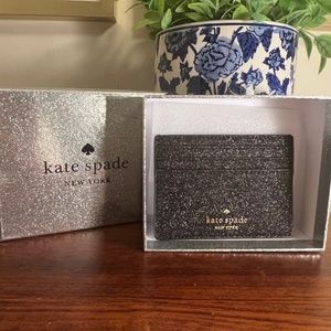NWT Kate Spade Black Glitter Card